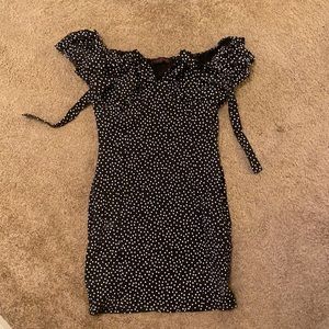 TIE FRONT POLKA DOT MINI MILKMAID DRESS